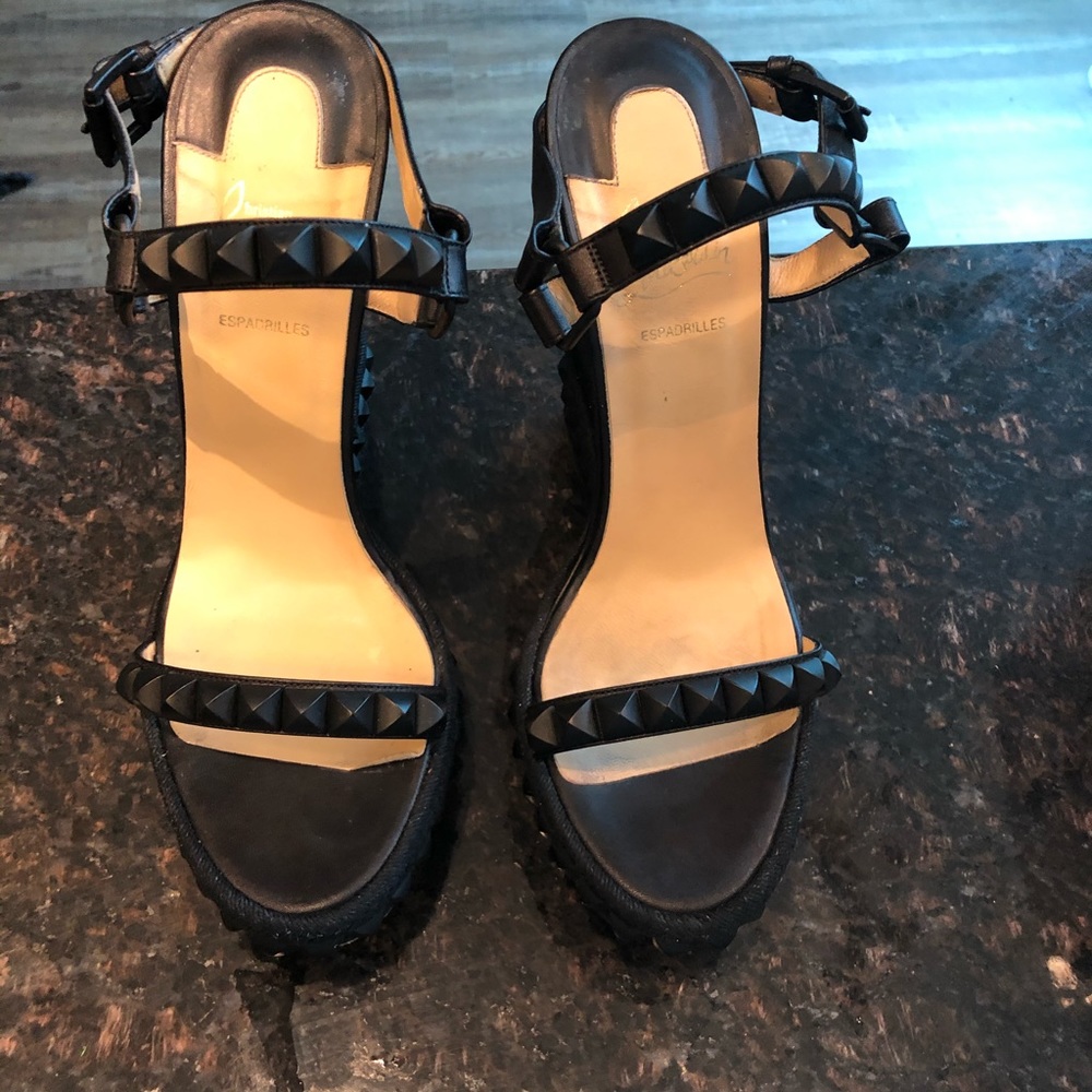 Christian Louboutin black wedges